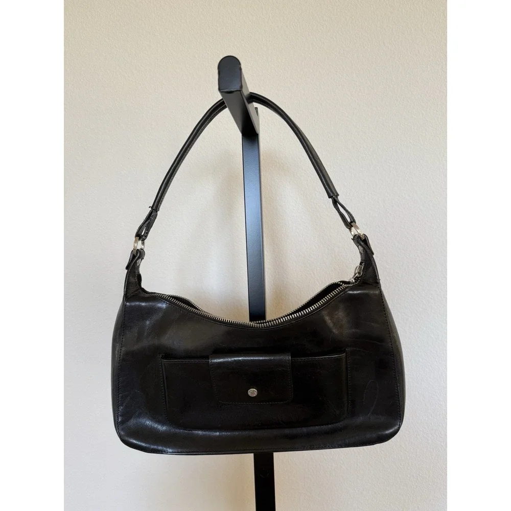 Monsac‎ original purse Bag Hobo shoulder black Y2K Vintage VTG Leather